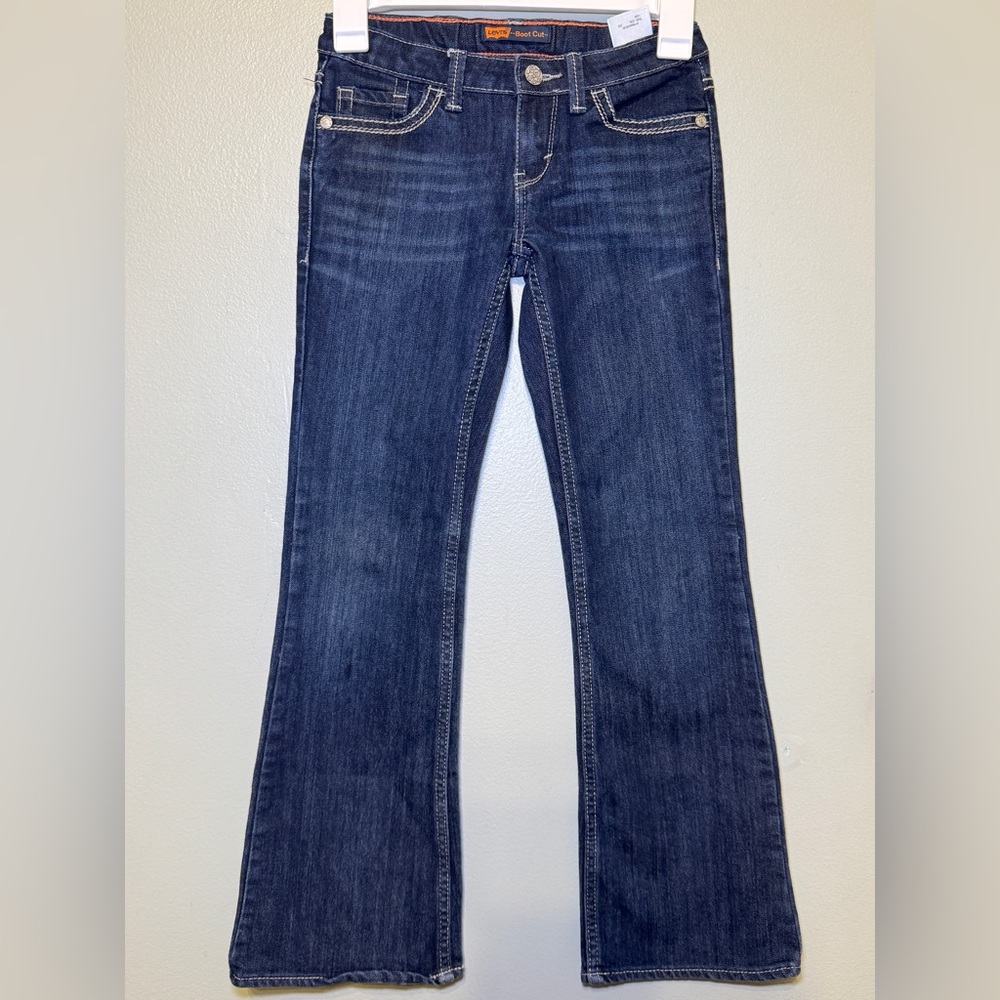 Girls Levi’s Bootcut Adjustable Waist Denim Blue‎ Jeans Size 8 Regular levis